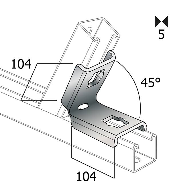 Connecteur d'angle | Connecteur d'angle 45&deg; Galvanis&eacute; (Syst&egrave;me de boutons Profi)