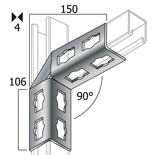 Winkel-Verbinder | Eck-Verbinder 90&deg; Verzinkt (Profi Knopf-System)