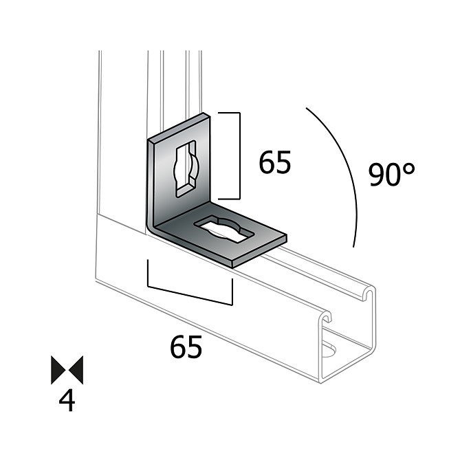 Winkel-Verbinder | Eck-Verbinder 90&deg; Verzinkt (Profi Knopf-System)