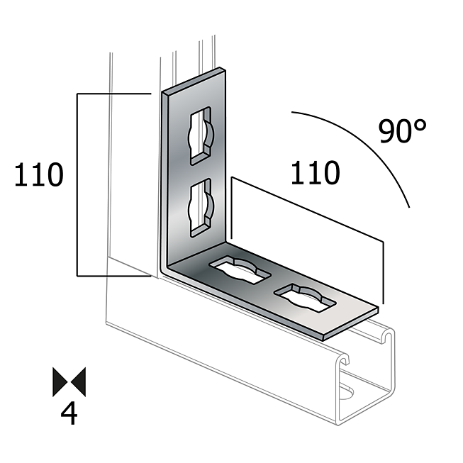 Connecteur d'angle | Connecteur d'angle 90&deg; Galvanis&eacute; (Syst&egrave;me de boutons Profi)