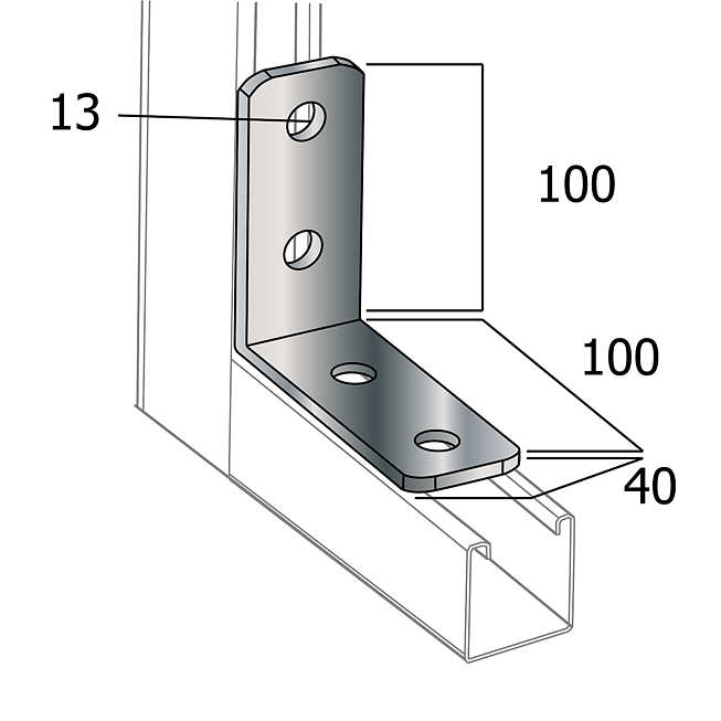 Winkel-Verbinder | Eck-Verbinder 90&deg; Verzinkt (Langloch-System Eco)