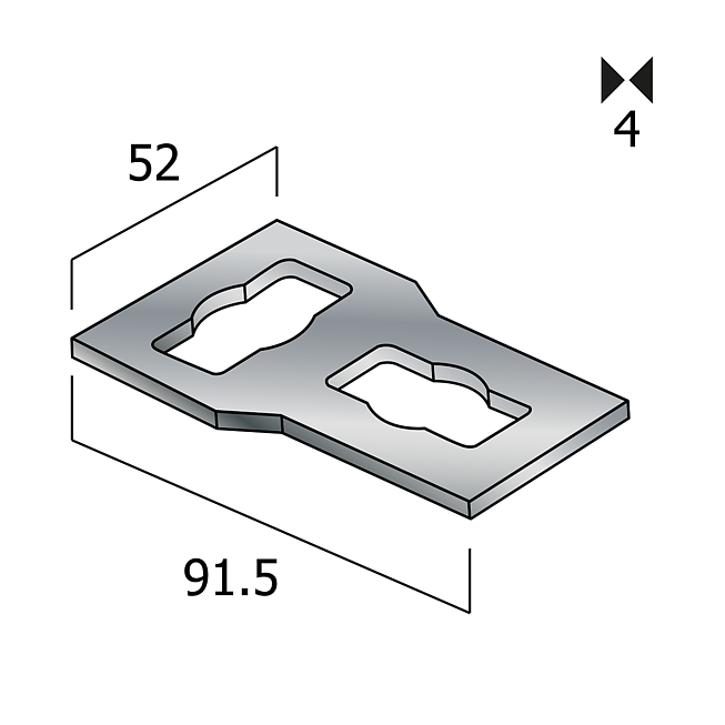 T-Verbinder Verzinkt Flach (Profi Knopf-System)