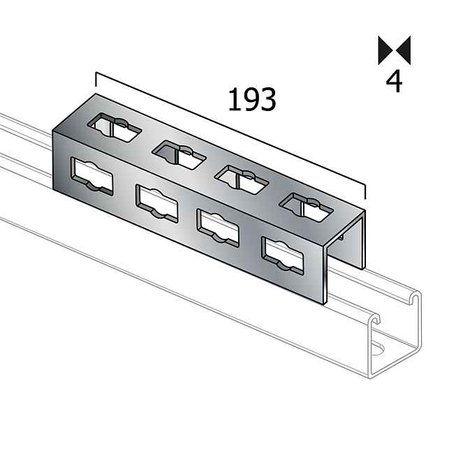 Connecteur de rails | Connecteur longitudinal Galvanis&eacute; (Syst&egrave;me de boutons Profi)