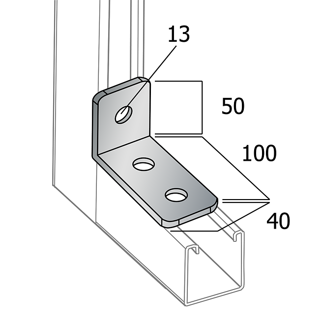 Winkel-Verbinder | Eck-Verbinder 90&deg; Verzinkt (Langloch-System Eco)