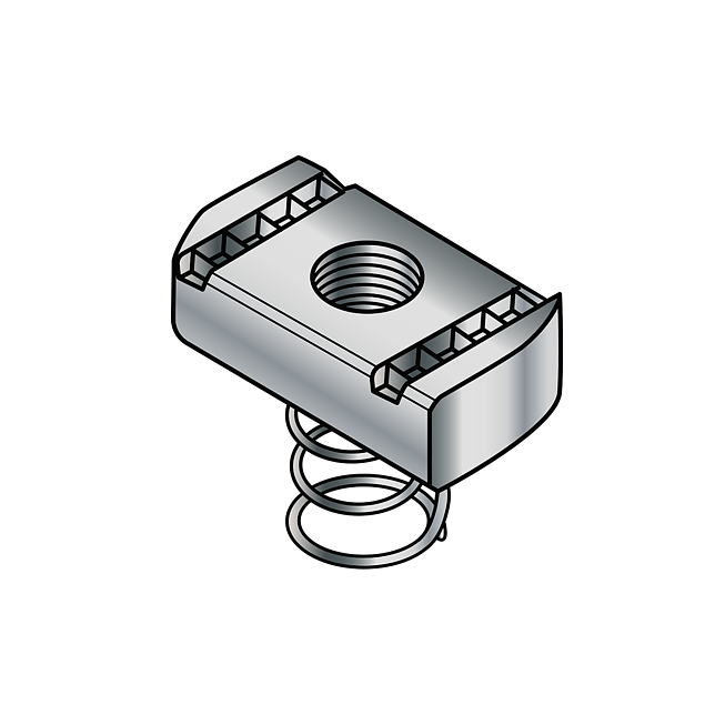 &Eacute;crou coulissant | &Eacute;crou de rail Galvanis&eacute; avec ressort de 21mm (Syst&egrave;me &agrave; trou oblong Eco)