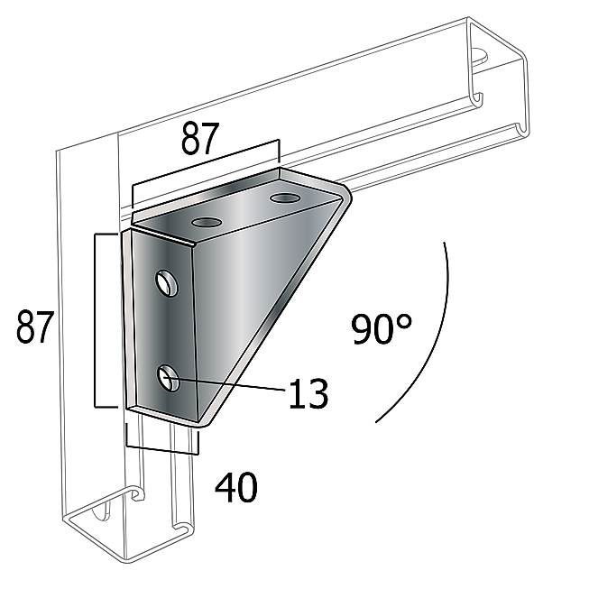 Winkel-Verbinder | Eck-Verbinder 90&deg; Verzinkt (Langloch-System Eco)