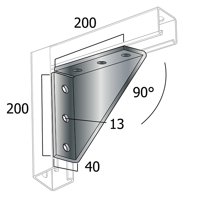 Winkel-Verbinder | Eck-Verbinder 90&deg; Verzinkt (Langloch-System Eco)