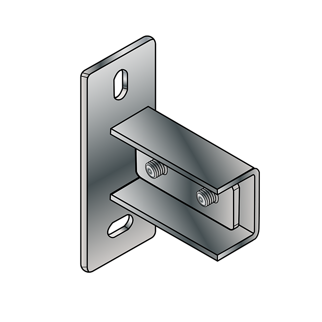 Schienenfuss | Wandflansch Verzinkt Quer (Langloch-System Eco)