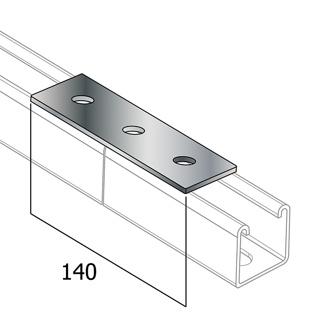 Verbindungsplatte | Flach-Verbinder | Lochplatte V2A Flach (Langloch-System Eco)