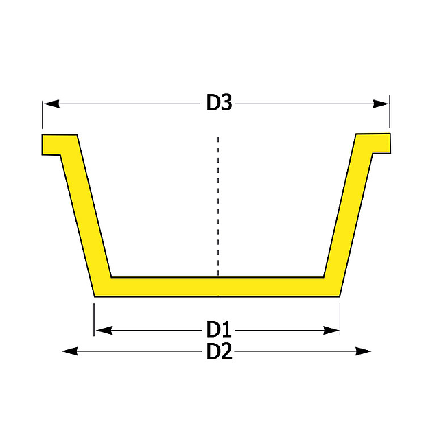 Kegelstopfen konisch (Dim. 249/ 264/ 46), gelb, &Oslash; 250 mm