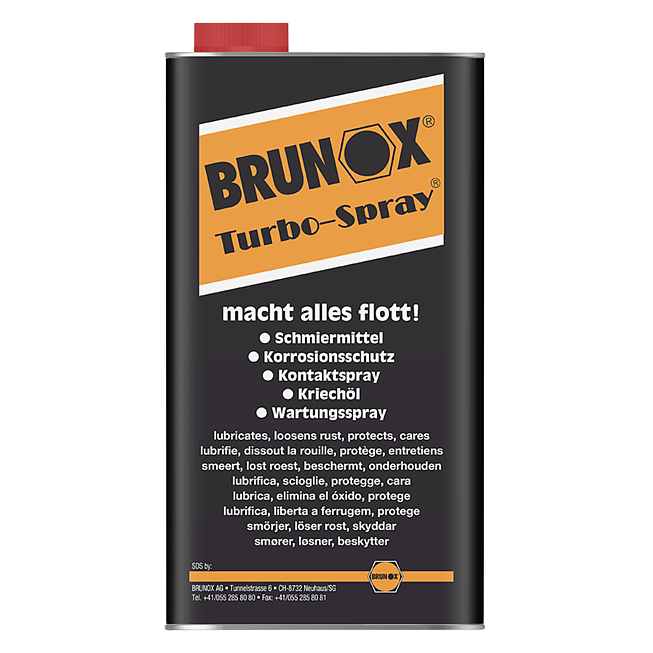 Brunox Turbo-Spray comme lubrifiant, nettoyant, anti-fluage, protection contre les contacts et la corrosion