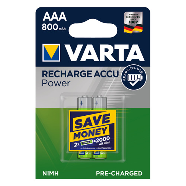Batterie Varta Ready Akku Microaaa Blister 2 St&uuml;ck