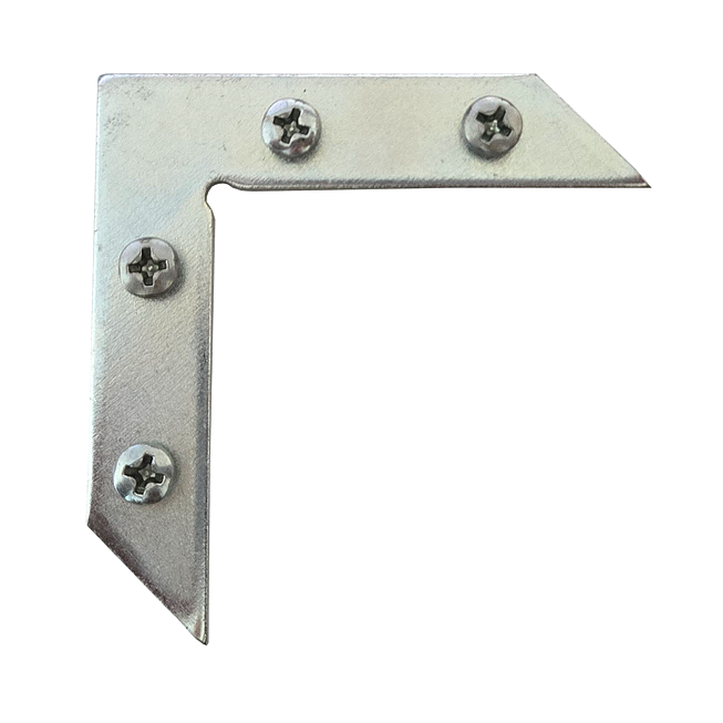 Weather protection grille corner bracket Galvanised steel with
pre-assembled and secured screws