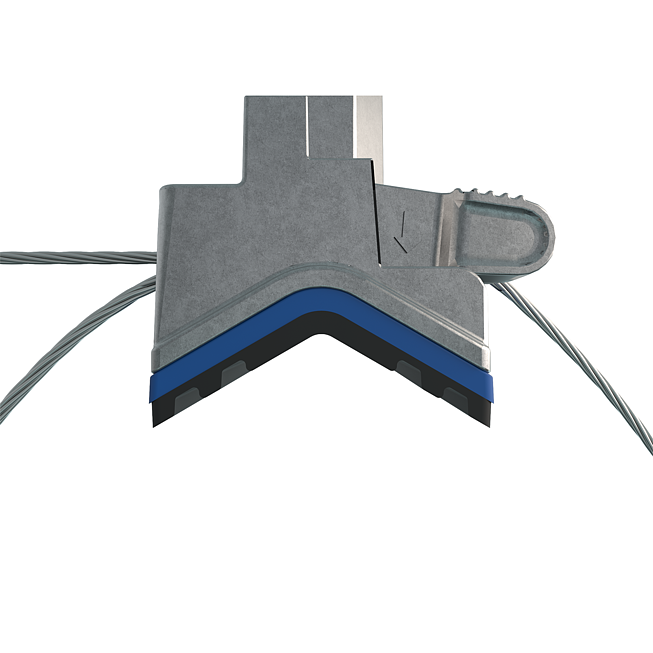Gripple Drahtseil Befestigungssystem Universalrohrschelle L&uuml;ftung mit breiten Gummi-Pads