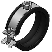 Rohrschelle 1-Teilig Sigma Verzinkt mit Schalld&auml;mmeinlage &amp; Sicherheits-Schnellverschluss