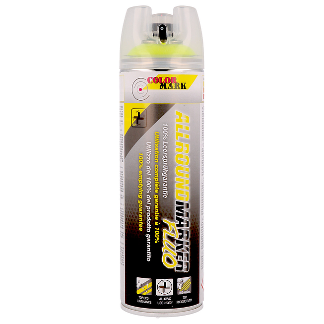 Spray de marquage Colormark 360&deg;/ Marqueur polyvalent pour marquage fluorescent de chantier