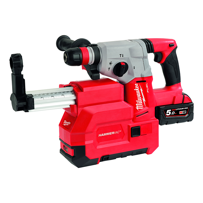 Milwaukee Marteau piqueur combin&eacute; sans fil avec aspiration des poussi&egrave;res M18 Fuel S&eacute;rie SDS-Plus Red Li-Ion | M18 CHXDE-502C