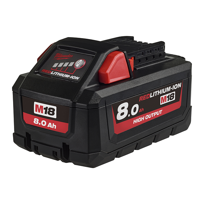 Milwaukee Batterie 8.0Ah High Output Red Li-Ion pour M12-M28 Series | M18 HB8