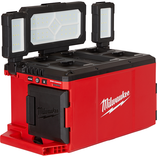 Milwaukee Lampe sans fil M18 Packout Red Li-Ion avec fonction de recharge | M18 POALC-0