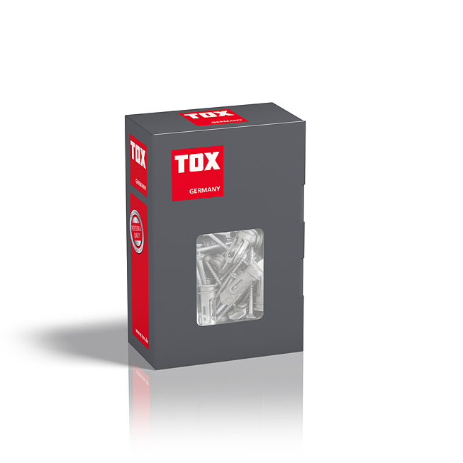 Tox Tampon pour plaques de pl&acirc;tre Spiral Pro avec pointe de per&ccedil;age et aile basculante + vis PH2