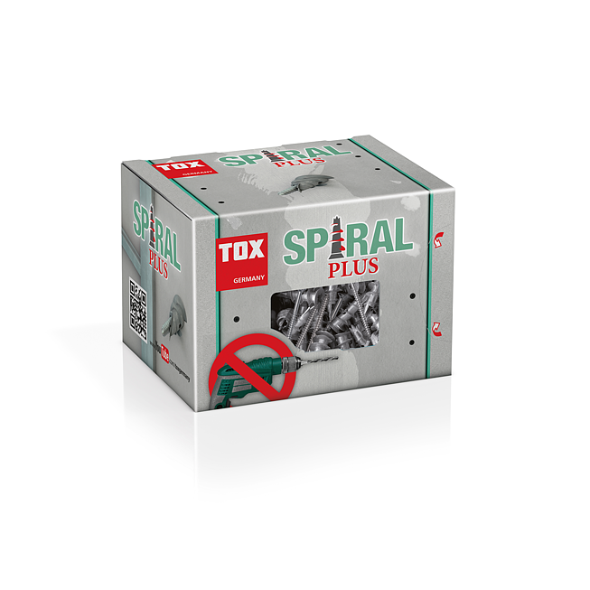 Tassello per cartongesso Tox Spiral Plus con punta e filettatura esterna pronunciata + vite PH2