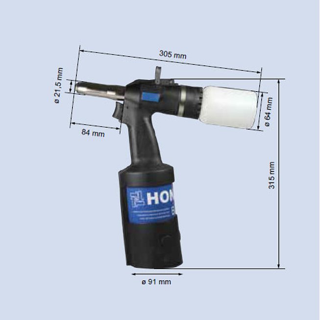 Honsel Outil de pose pour rivets aveugles pneumatique - hydraulique BZ 103A