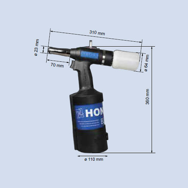 Honsel Outil de pose pour rivets aveugles pneumatique - hydraulique BZ 143A
