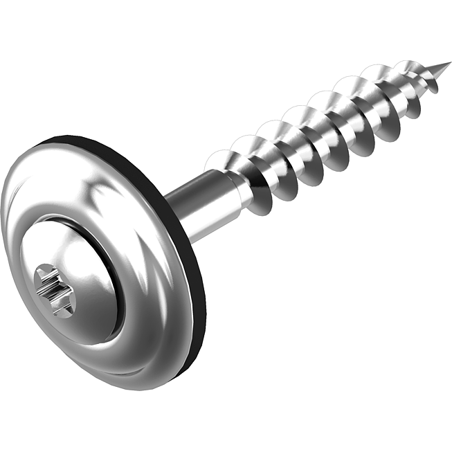 Fassadenschraube Linsensenkkopf Torx V2A mit Dichtscheibe und Cuvette